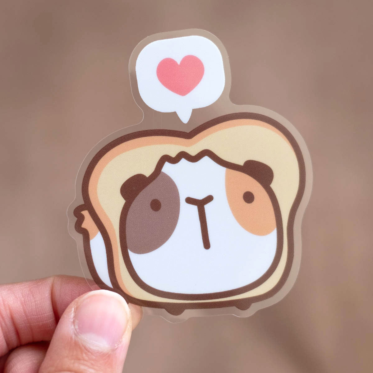 Vinyl sticker (transparent) - I love bread