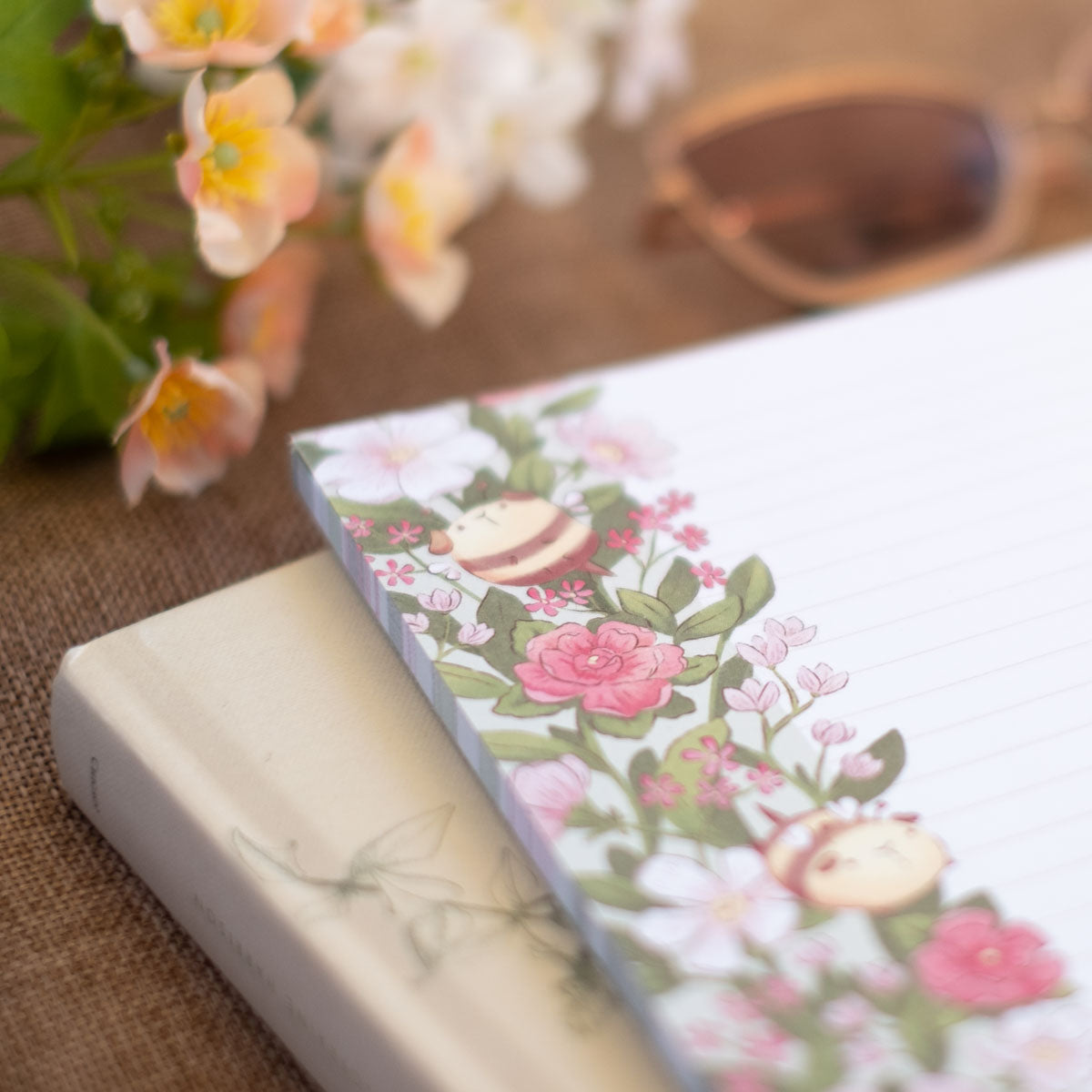 Notepad (A5)- Guinea bees and flowers