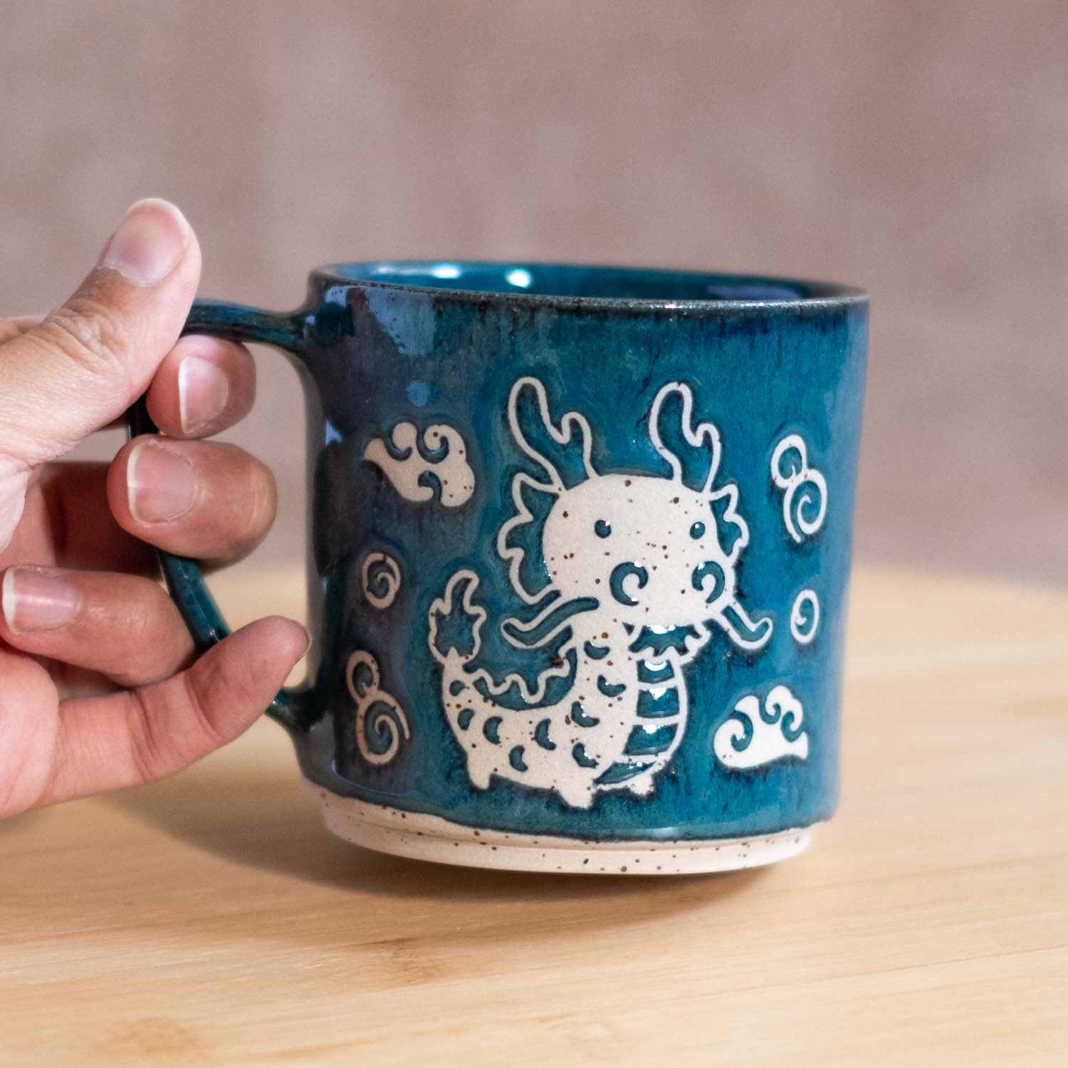 Mug 350 ml (Left) - Cobalt dragon *