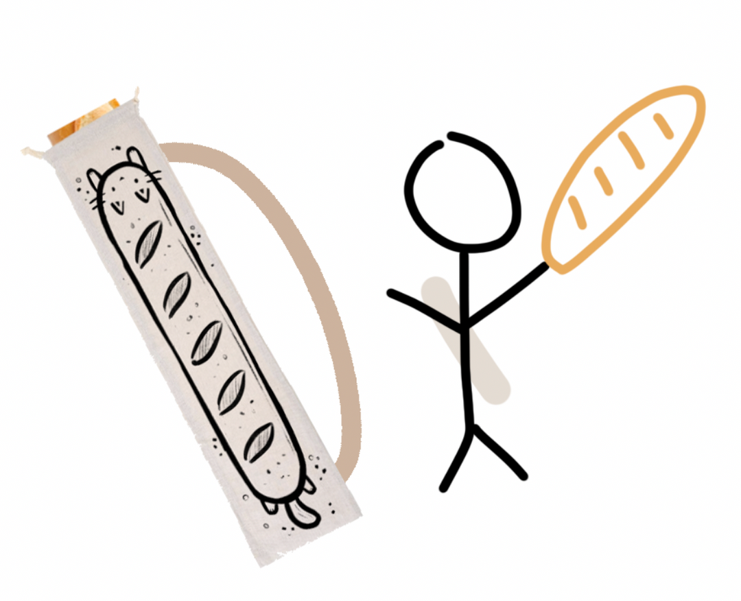 Linen bread bags - Bread cats