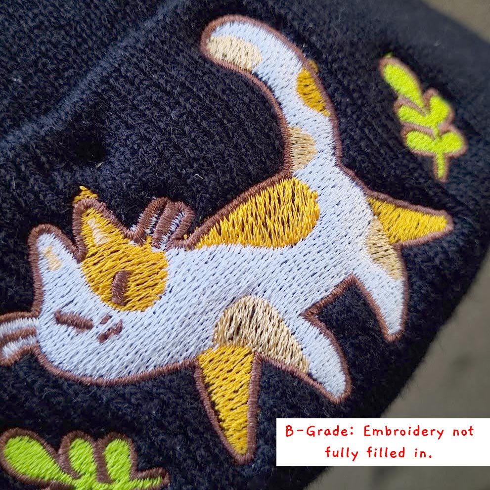 Beanie - Calico, black (B-GRADE, FINAL SALE)