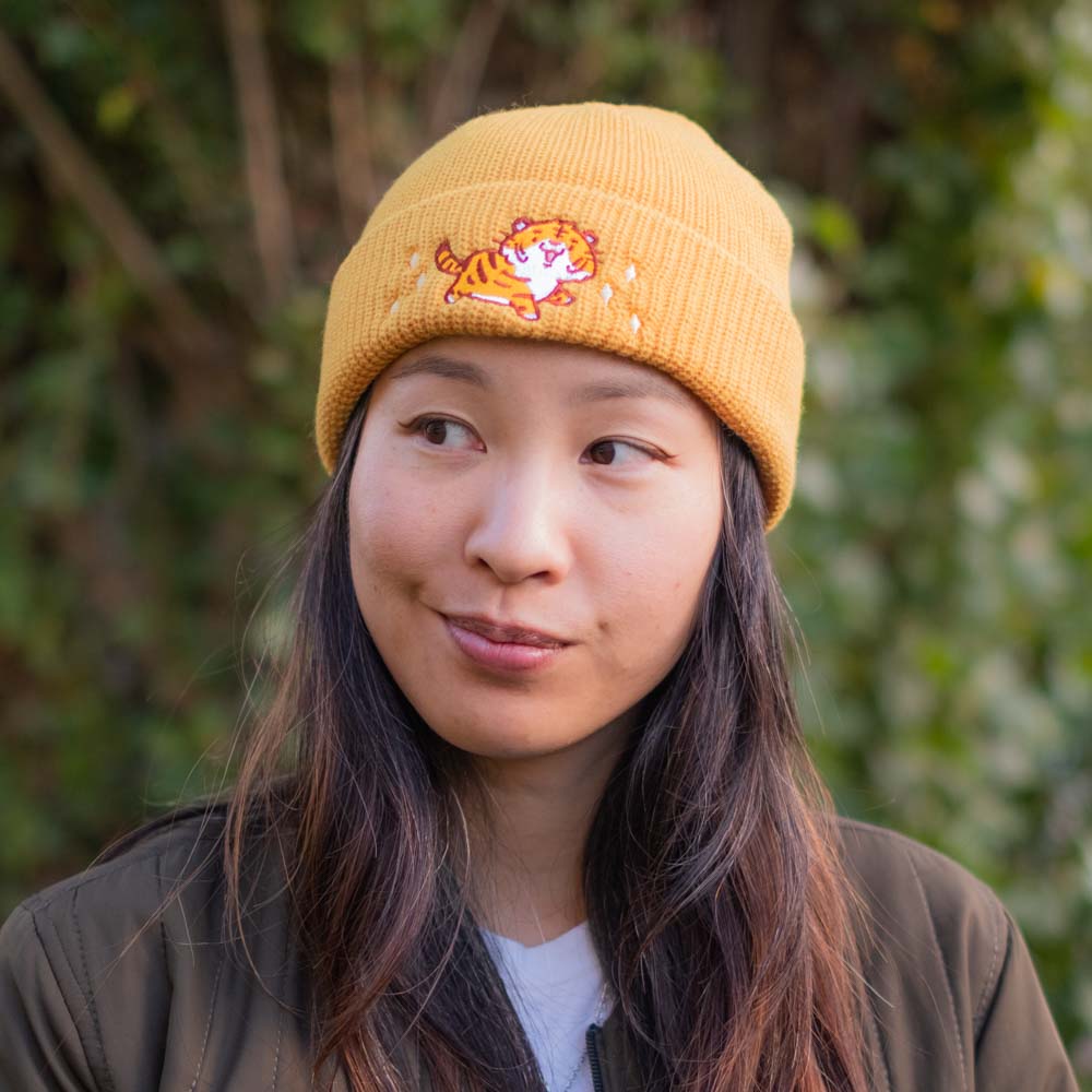 Beanie (short) - Tiger, yellow