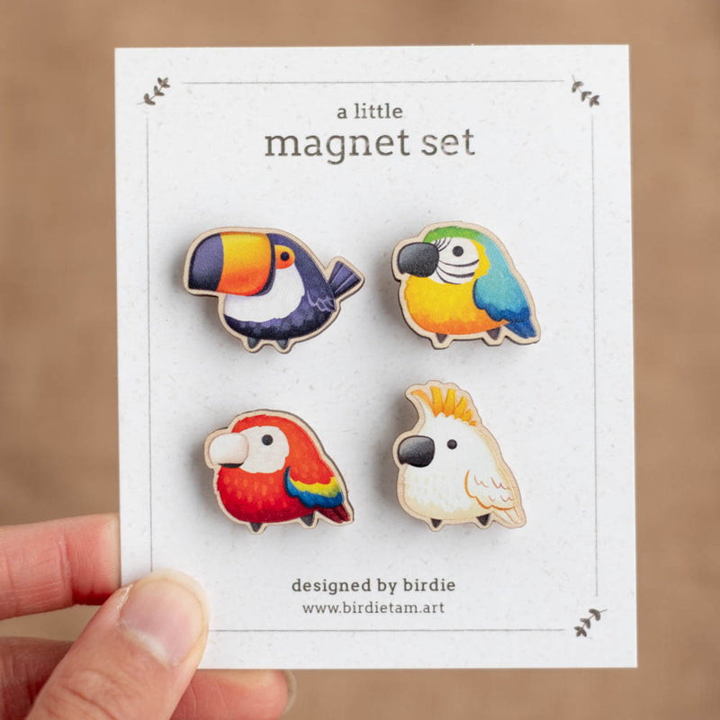 Magnet set - South American parrots