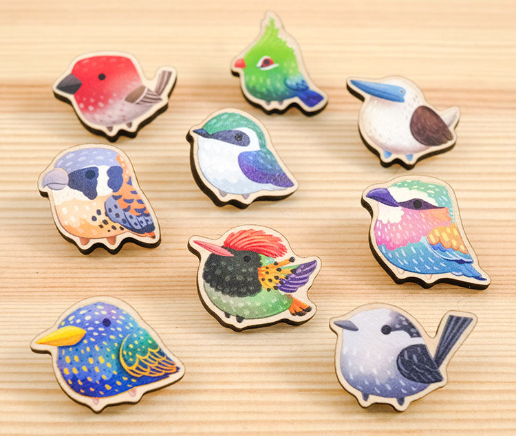 Wooden pin (set of 3) - Bird bundle