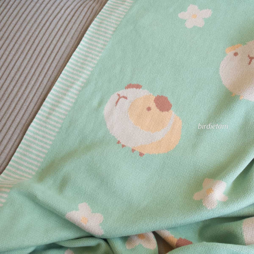 Blanket - Guinea pig meadow 100% cotton (PRE-ORDER, SHIPPED OCT 2026)
