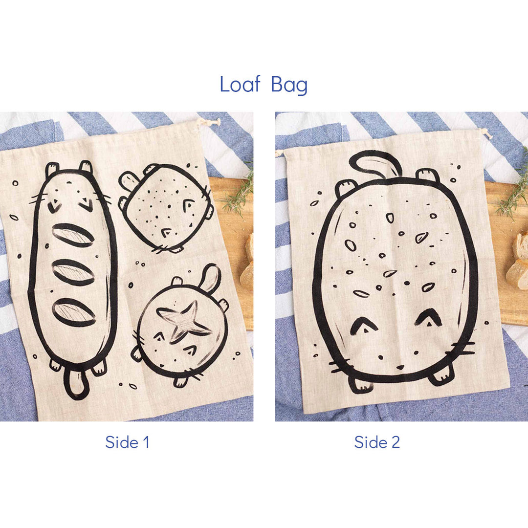 Linen bread bags - Bread cats