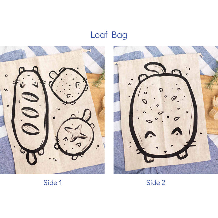 Linen bread bags - Bread cats