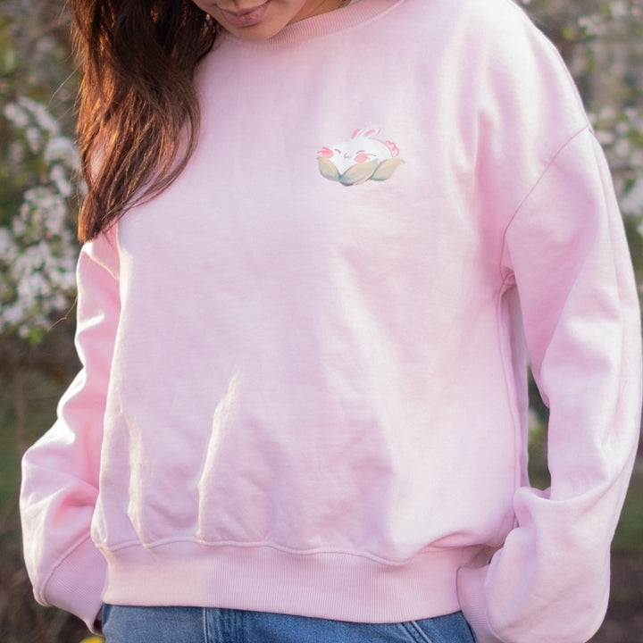 Sweater (crewneck) - Cherry blossom bunnies, pink