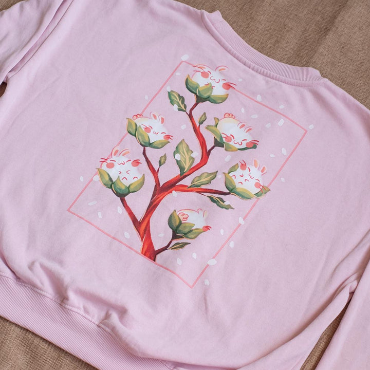 Sweater (crewneck) - Cherry blossom bunnies, pink