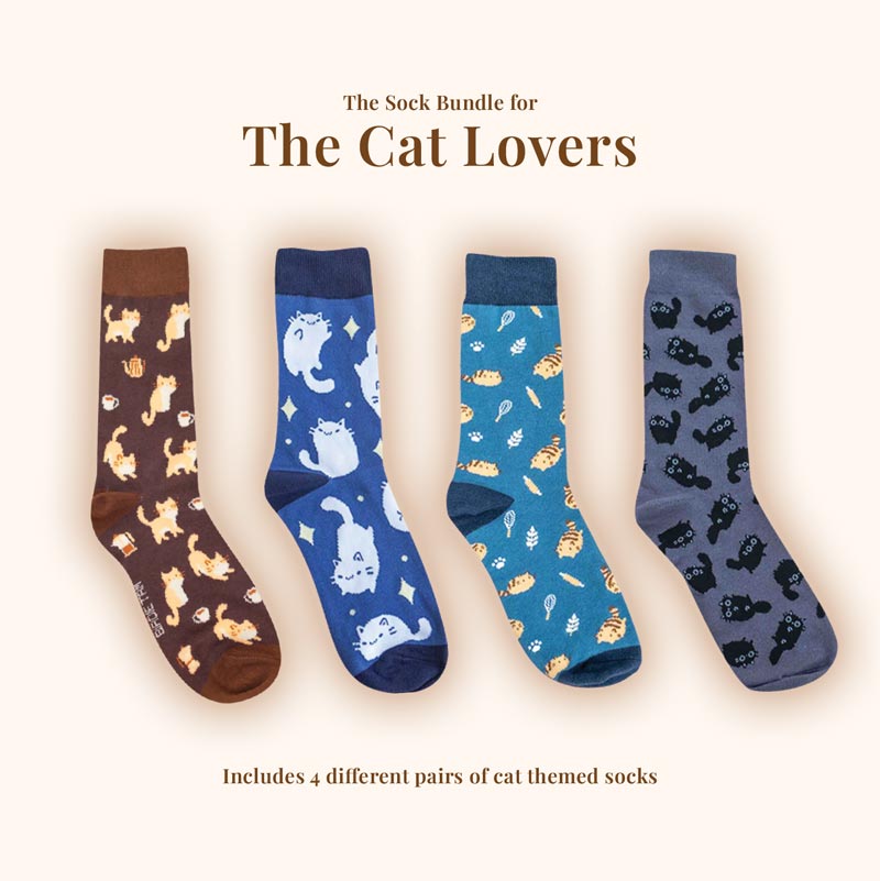 Sock Bundle - Cat Lovers (4 pairs of socks)