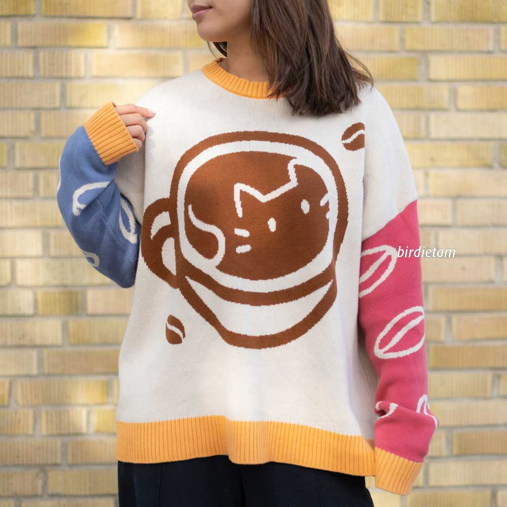 Knit Pullover (oversized) - Catpuccino