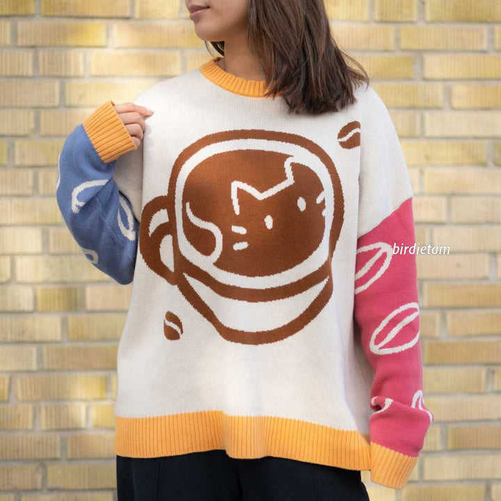 Knit Pullover (oversized) - Catpuccino