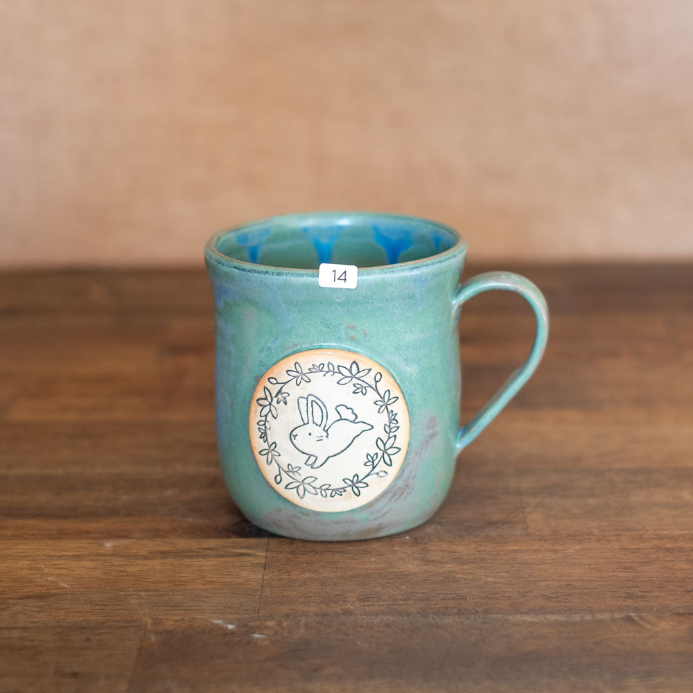 Mug 350 ml - Leaping bunny teal, no. 14