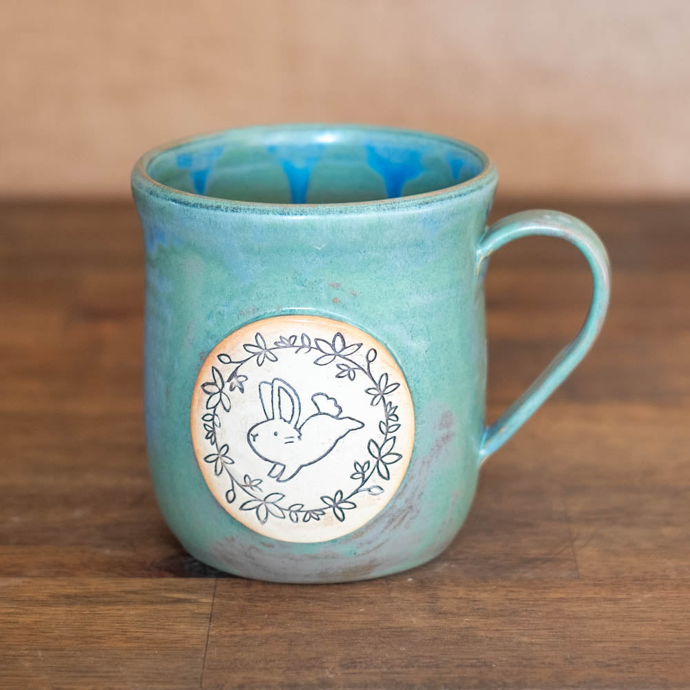 Mug 350 ml - Leaping bunny teal, no. 14