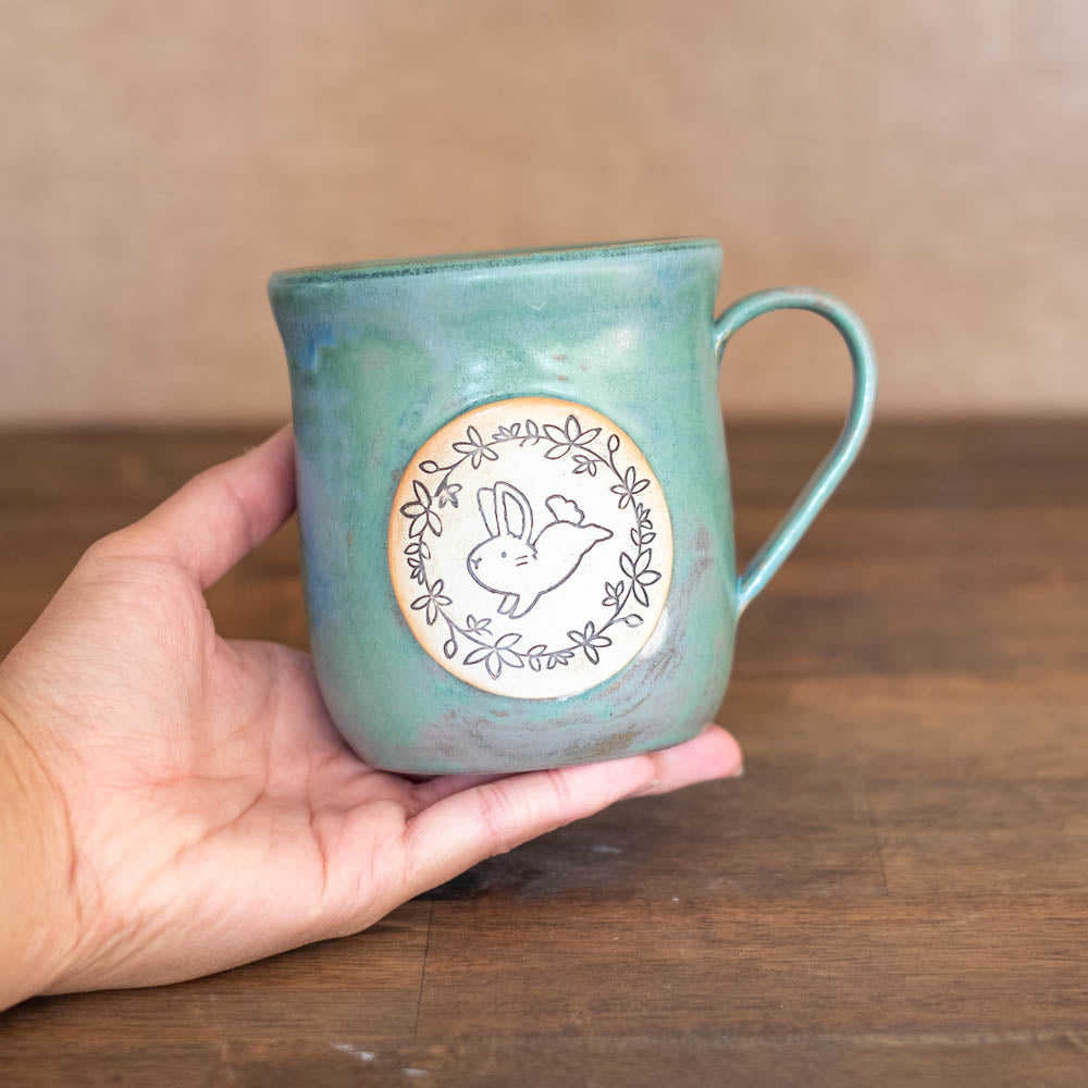 Mug 350 ml - Leaping bunny teal, no. 14