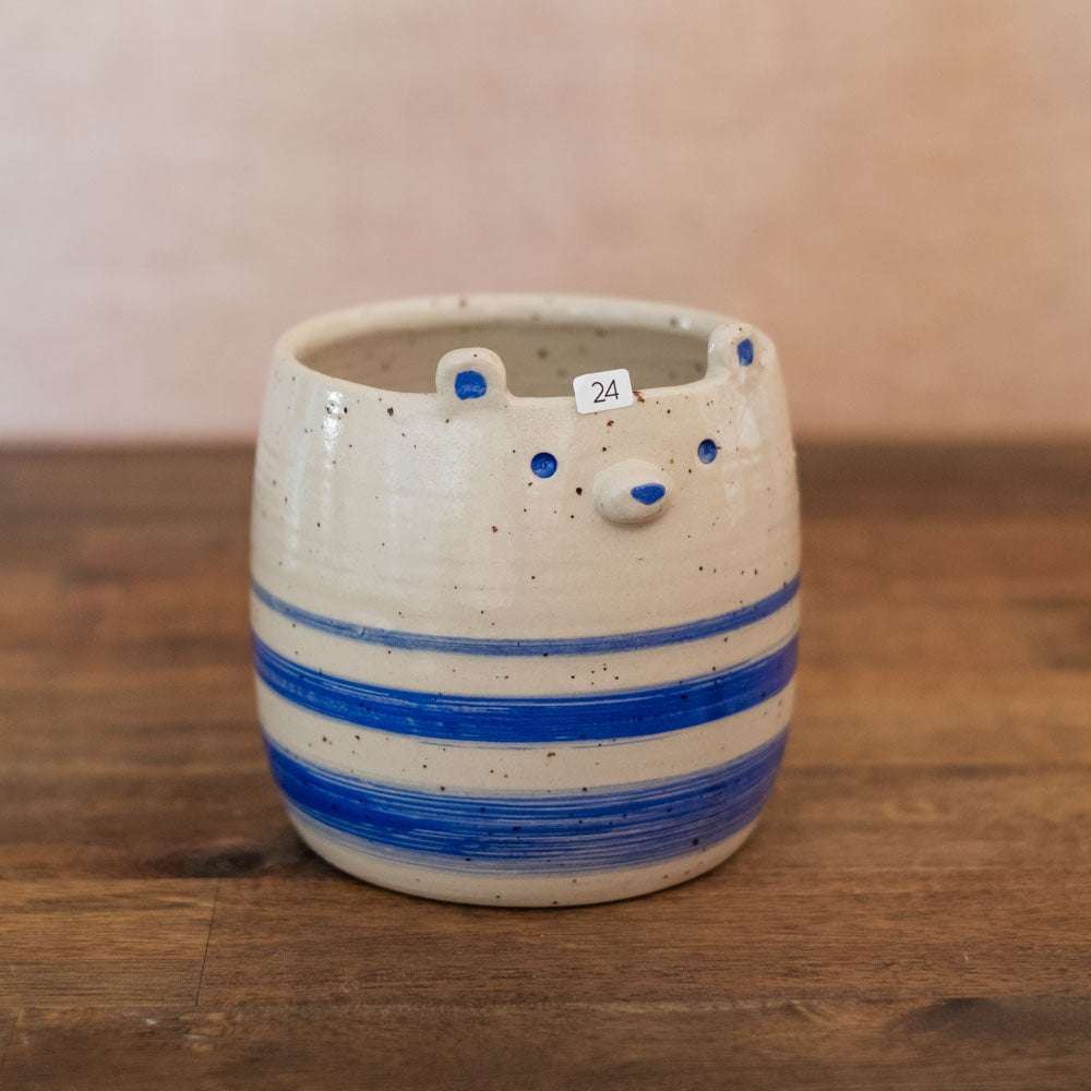 Striped pot (medium) - Round Bear, no. 24