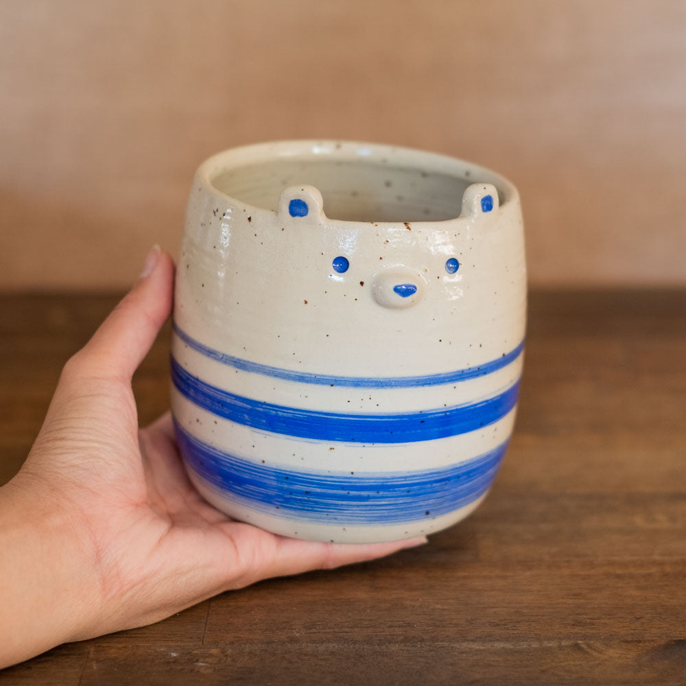 Striped pot (medium) - Round Bear, no. 24