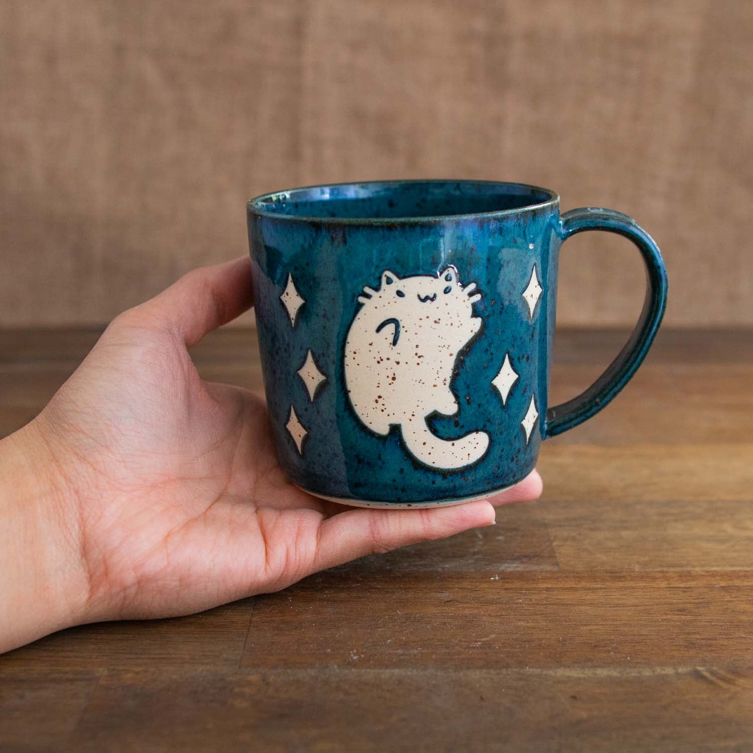 Frolicking space cat mug - 350 ml (12 oz)