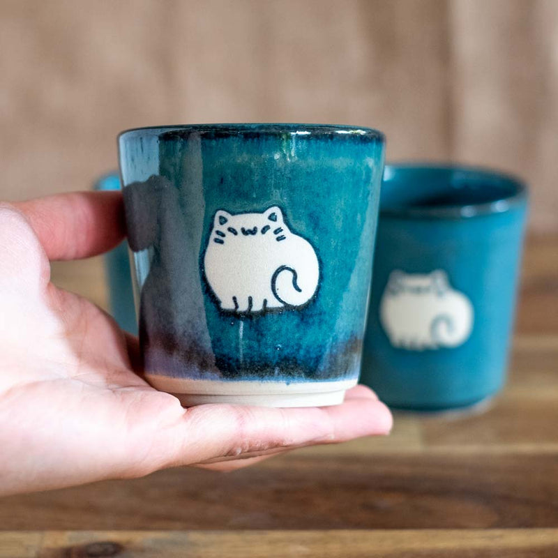 Tea cup 150 ml - Blue neko *