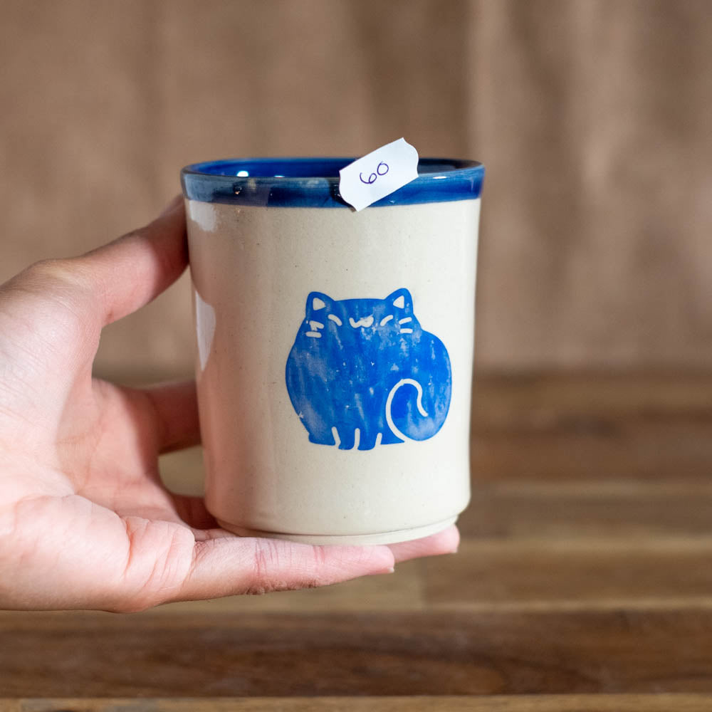 Tea cup 250 ml - Blue neko no. 60