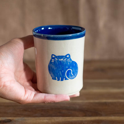 Tea cup 250 ml - Blue neko no. 60