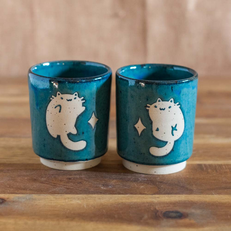 Tea cups, 150 ml - Blue Luna cats (set of 2)