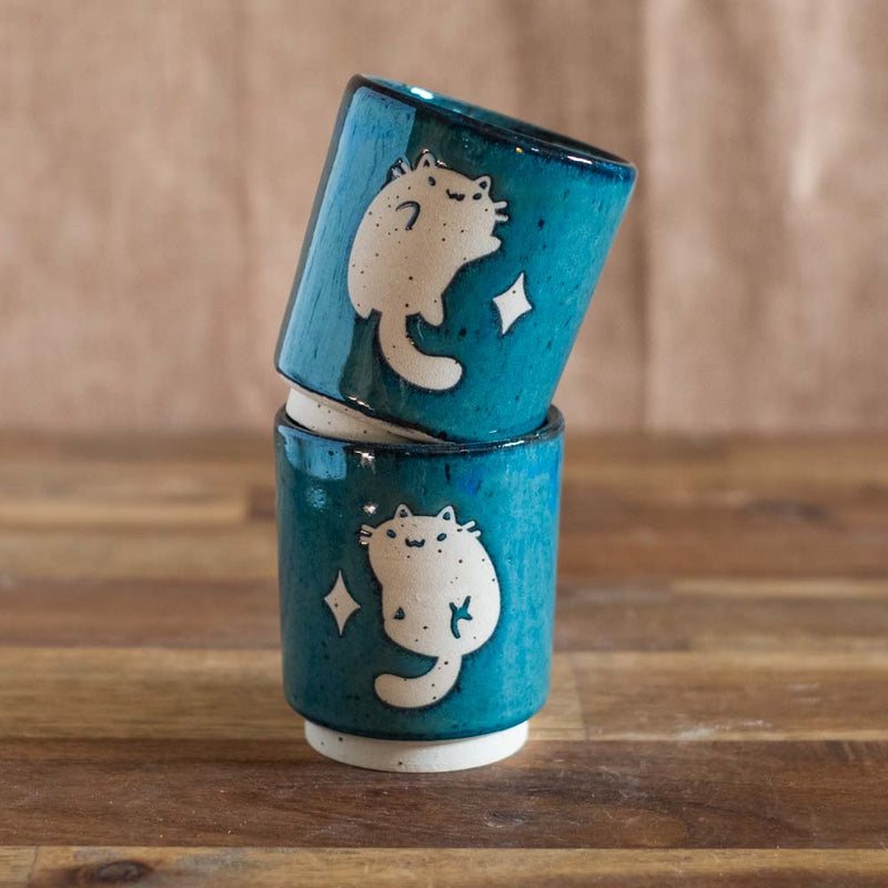 Tea cups, 150 ml - Blue Luna cats (set of 2)