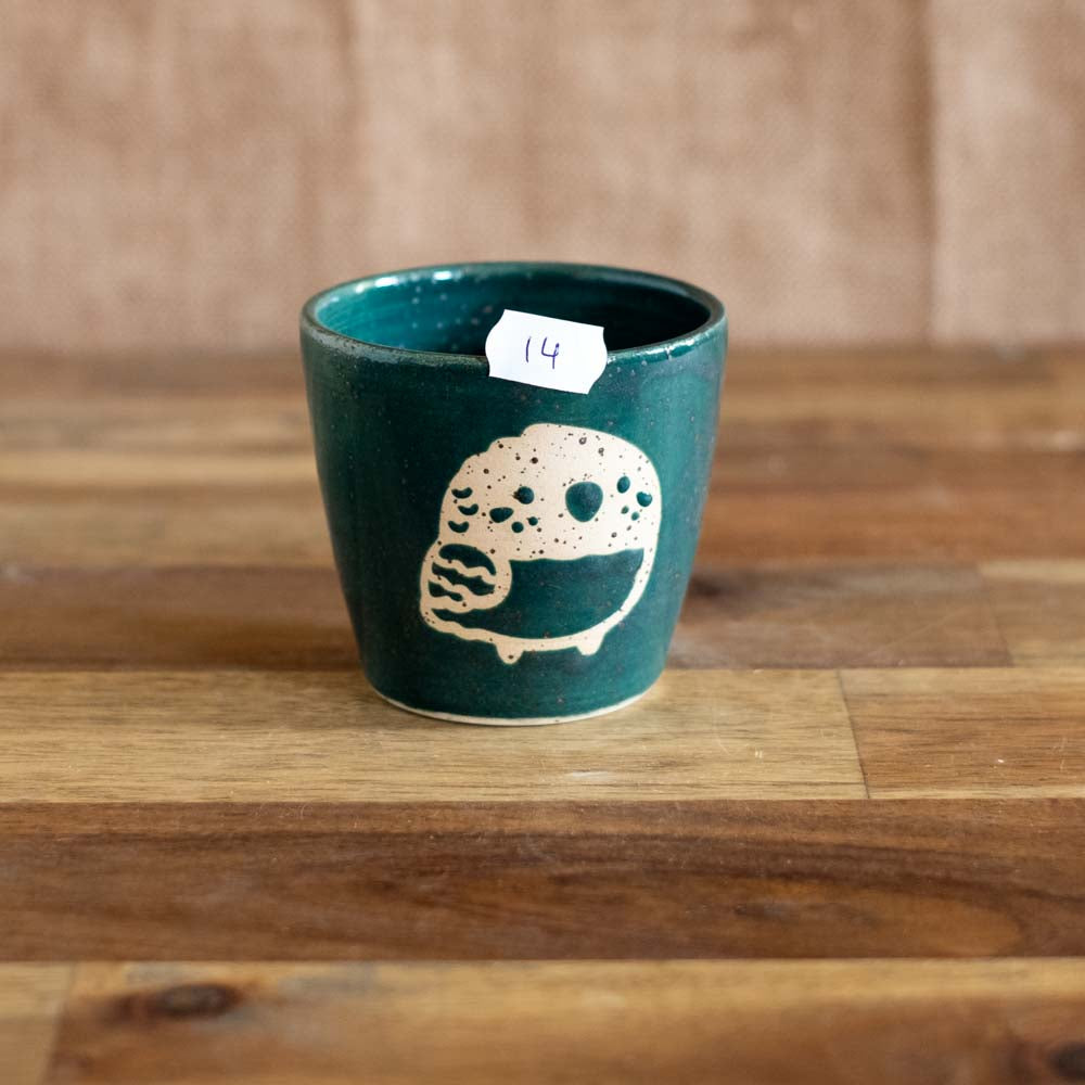 Tea cup 150 ml - Green budgie no. 14