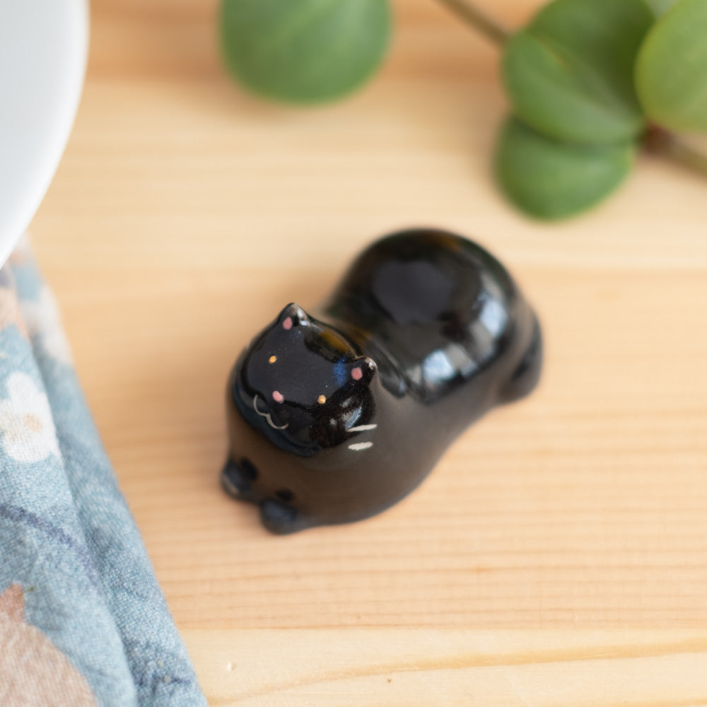 Chopstick rest - Cat, black
