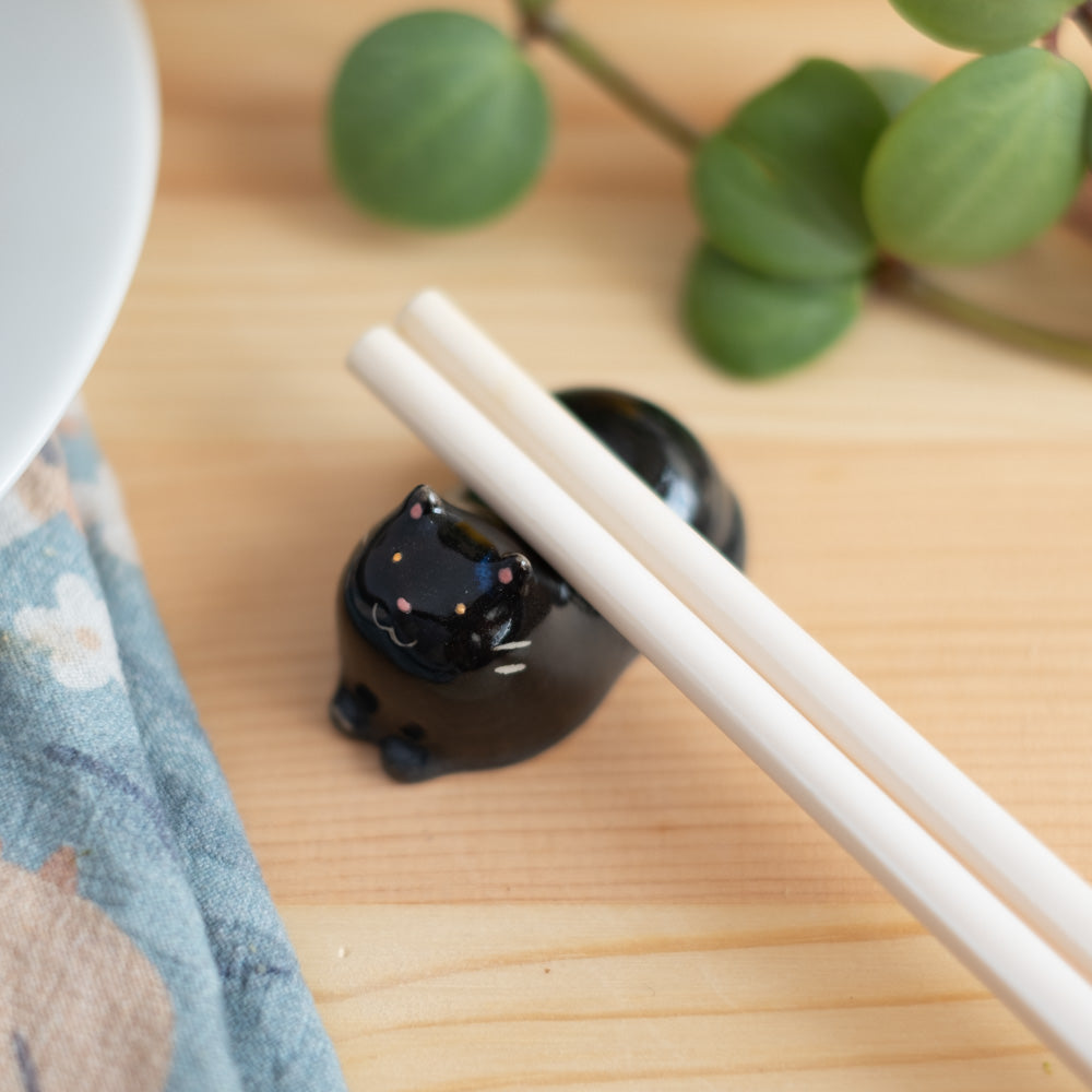 Chopstick rest - Cat, black