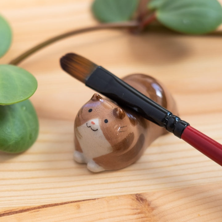Chopstick rest - Cat, brown tabby