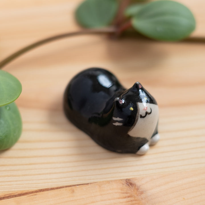 Chopstick rest - Cat, black tuxedo