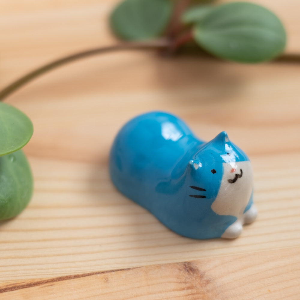 Chopstick rest - Cat, light blue tuxedo