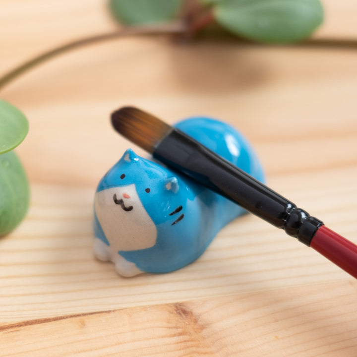 Chopstick rest - Cat, light blue tuxedo