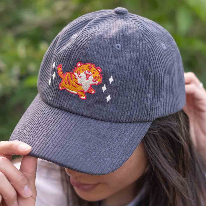 Corduroy cap - Tiger, black