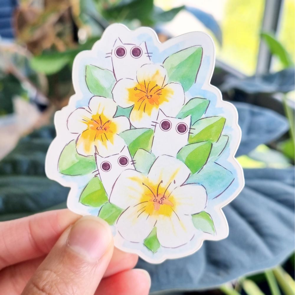 Vinyl sticker - Wide eyed flowers