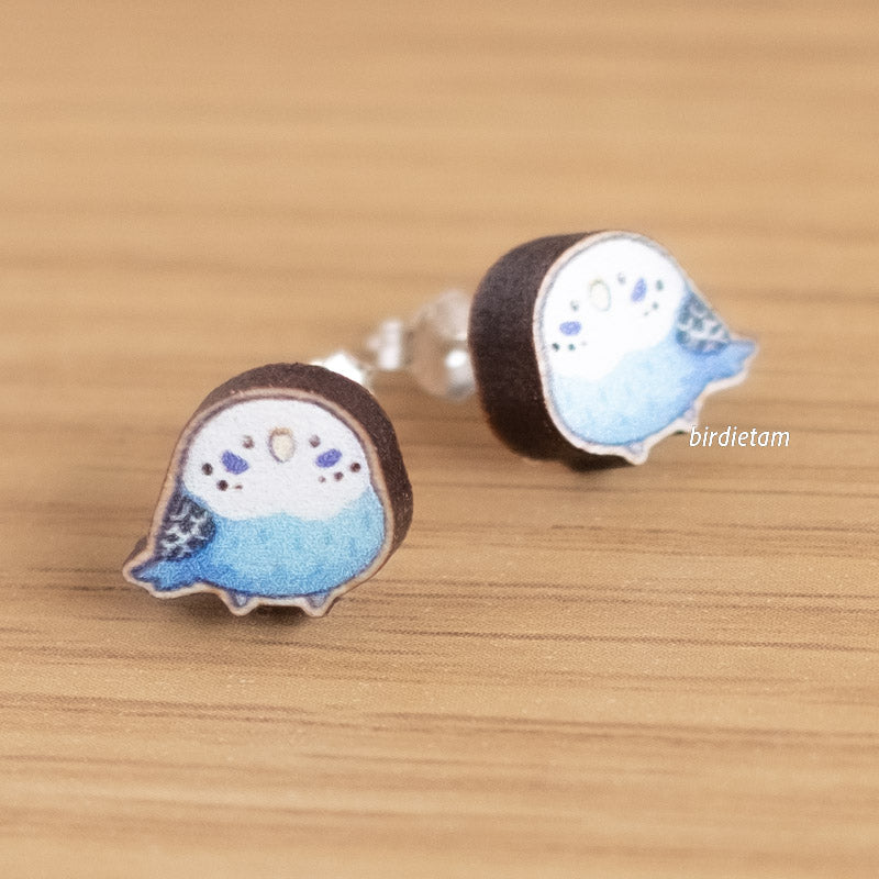 Earrings - Budgies (blue)