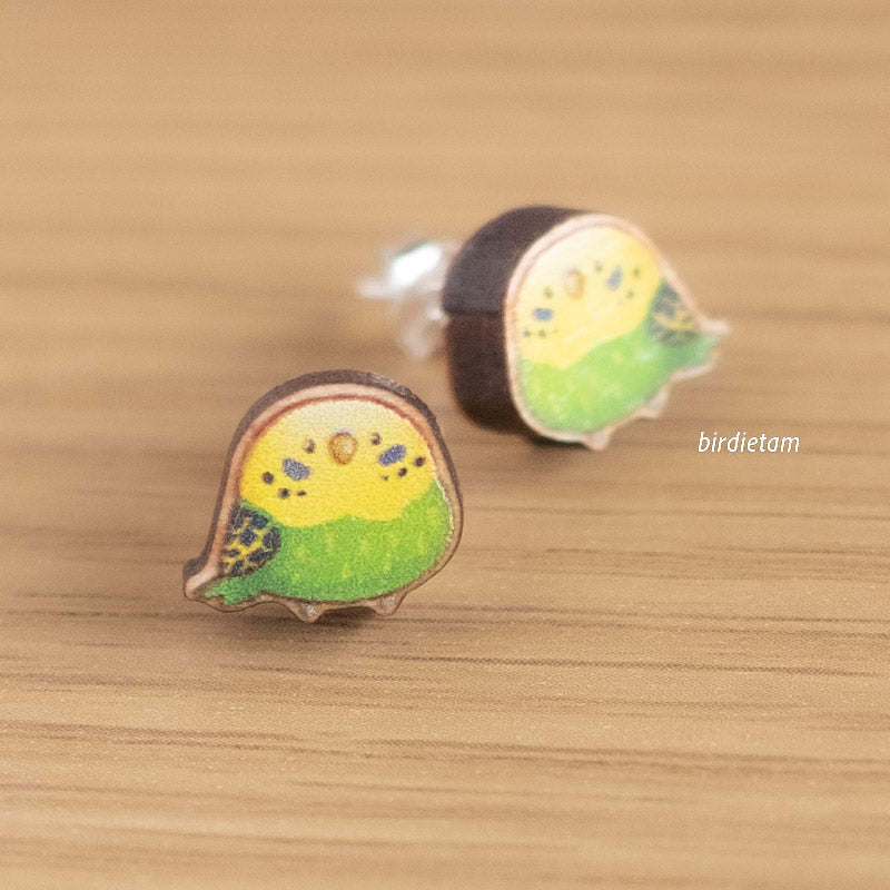 Earrings - Budgies (green)