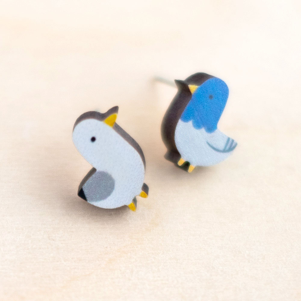 Earrings (mismatched) - Seagull & pigeon