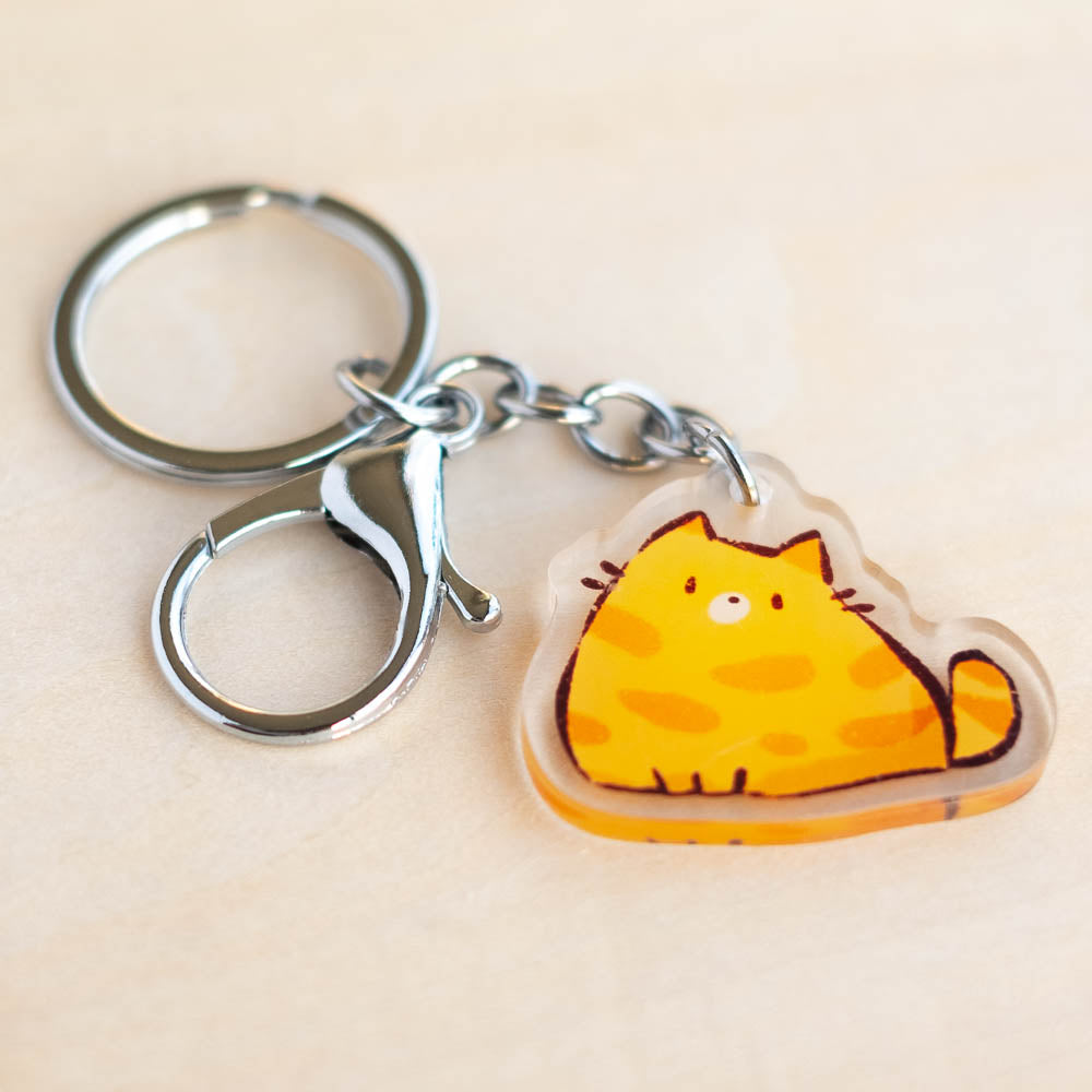 Keychain - Chonky cat, orange tabby