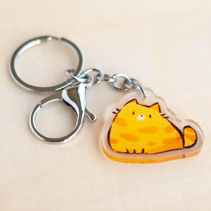 Keychain - Chonky cat, orange tabby