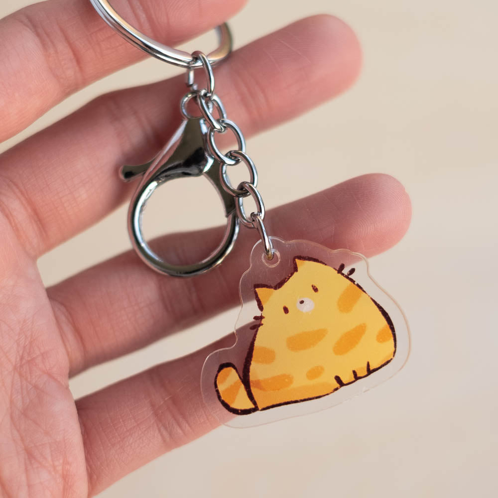 Keychain - Chonky cat, orange tabby