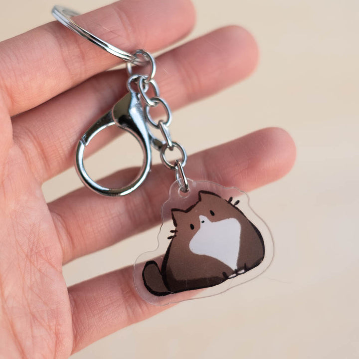 Keychain - Chonky cat, tuxedo