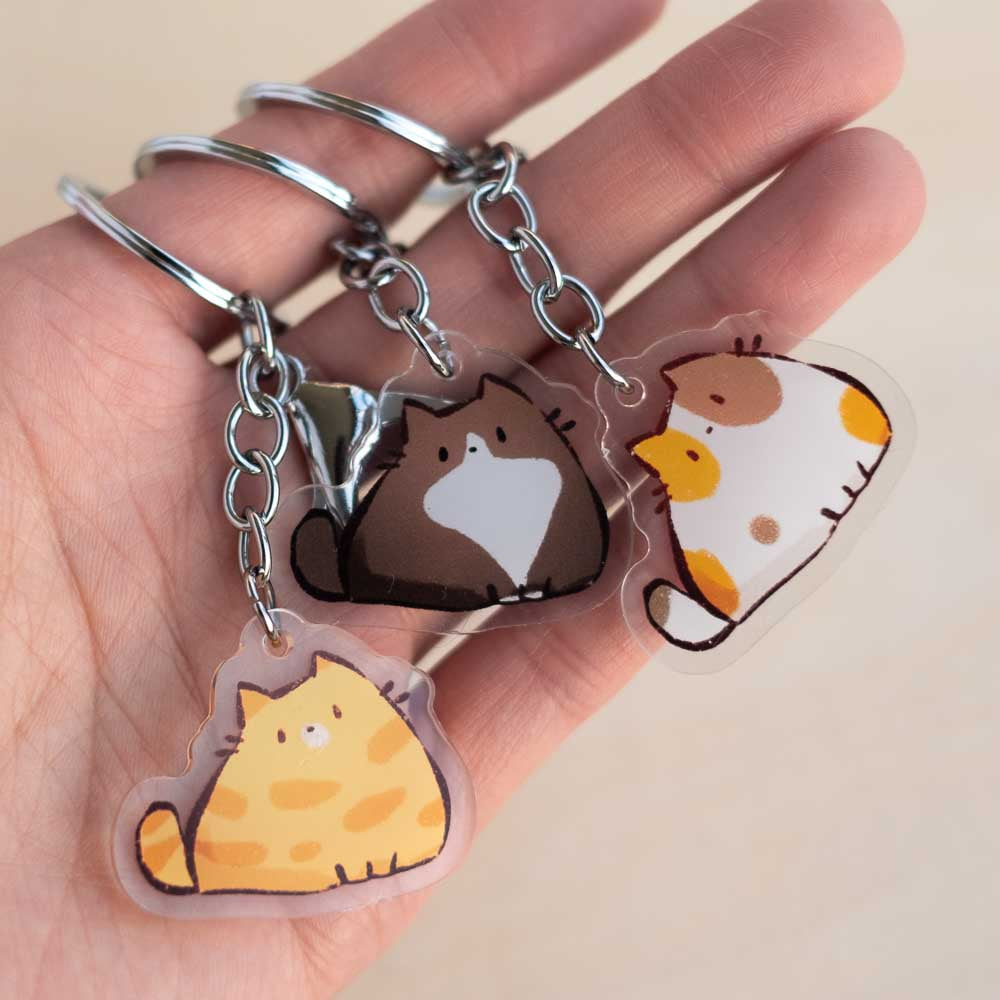 Keychain - Chonky cat, orange tabby