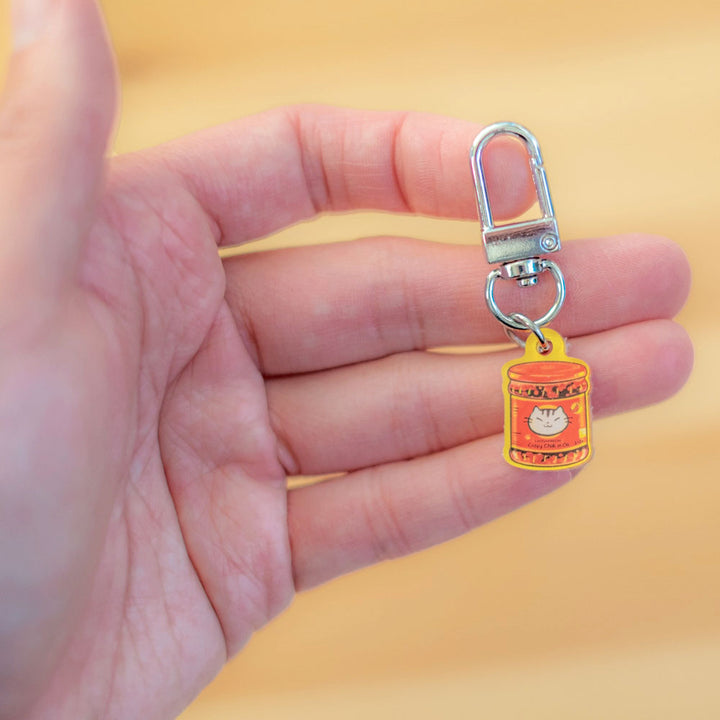 Keychain charm - Chili oil cat