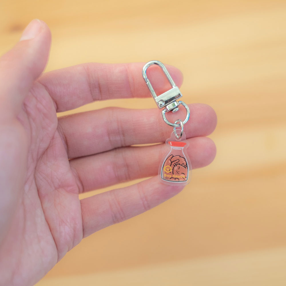 Keychain charm - Soy sauce cat