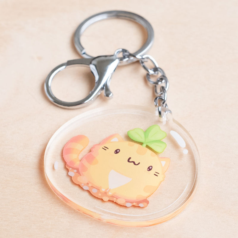 Keychain - Terrarium cat, orange tabby