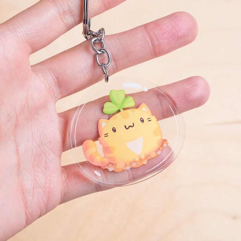 Keychain - Terrarium cat, orange tabby