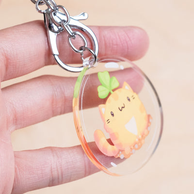 Keychain - Terrarium cat, orange tabby