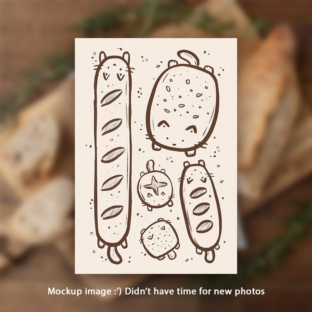 Tea towel - Bread cats